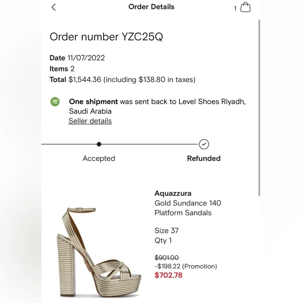 Aquazzura Sundance Plateau 140 (Light Gold)